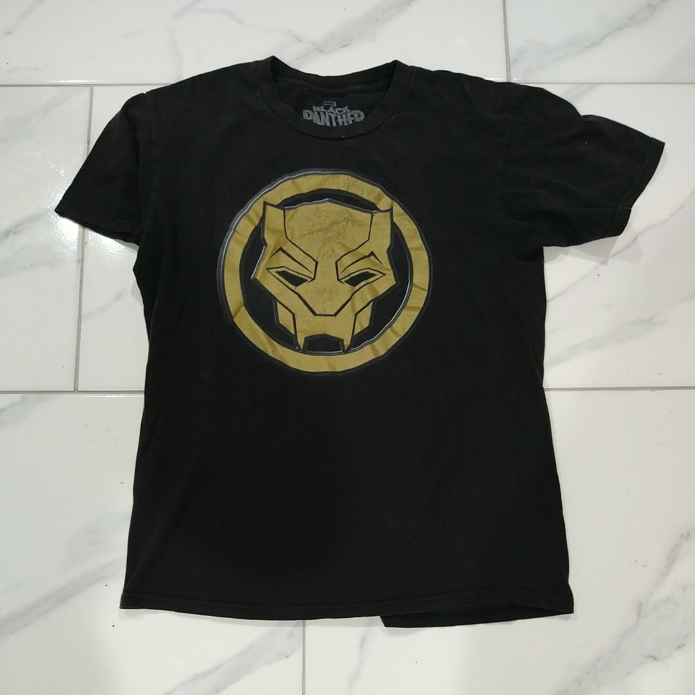 New Marvel‎ Black Panther Gold Mens Classic Vintage  T-Shirt